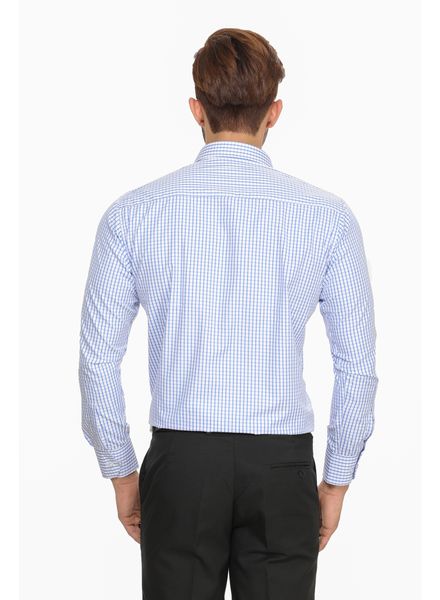 Shirts Cotton Blend Formal Wear Regular Fit Basic Collar Full Sleeve Check La Scoot